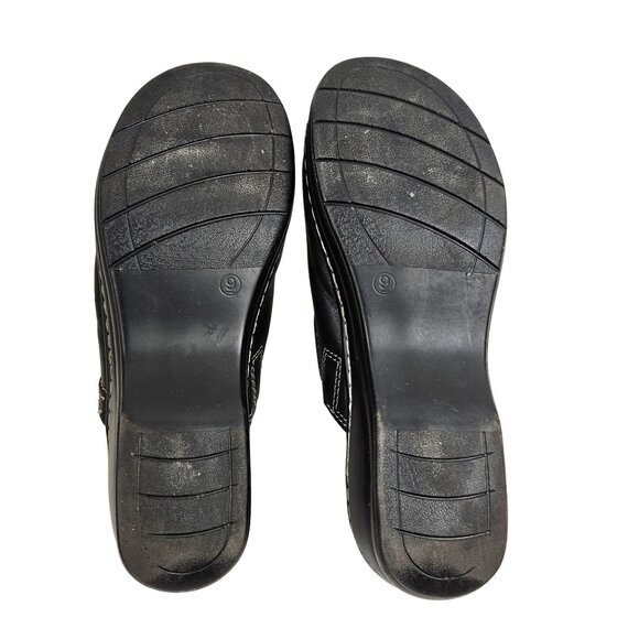 Bjorndal Shoes Womens 9 Seneca Black Leather Slip On Clog Casual Comfort - Picture 8 of 8